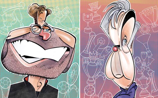 Caricature di Jürgen Klopp e Carlo Ancelotti.  /Joaquin Aldeguer