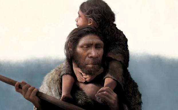 Un padre di Neanderthal e sua figlia./Tom Bjorklund